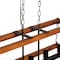 Quickway Imports Vintage Style Wooden Rectangle 5 Bulb Ceiling Hanging Light Fixture, Brown Decorative Chandelier QI004570.5 - alternate 2